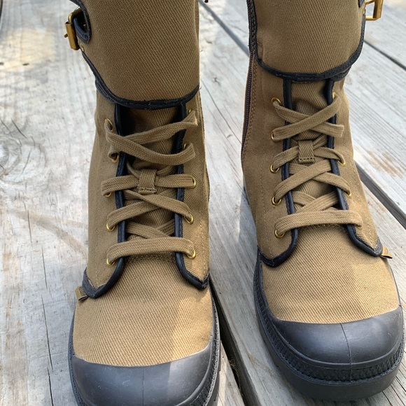 Palladium pampa peloton zip boots women's DULL GLD/AFTERDRK 93489-233-M Size 10 - Picture 2 of 12